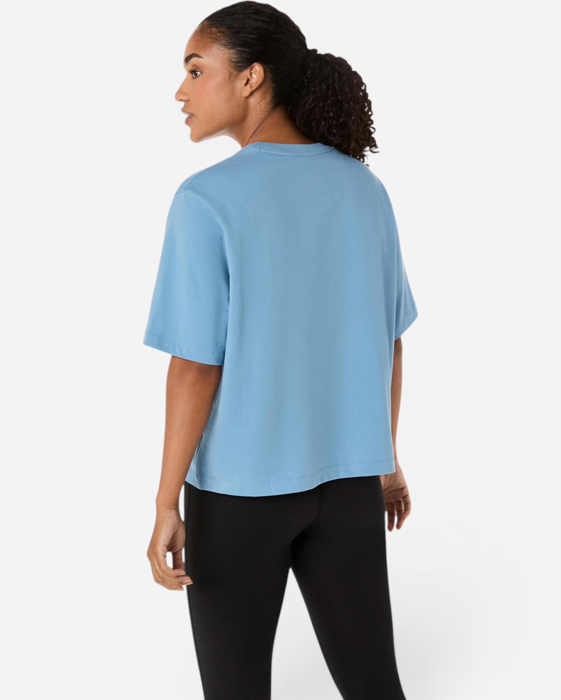 Asics Spiral Embroidery Relaxed Tee Kadın Mavi Kısa Kollu Tshirt