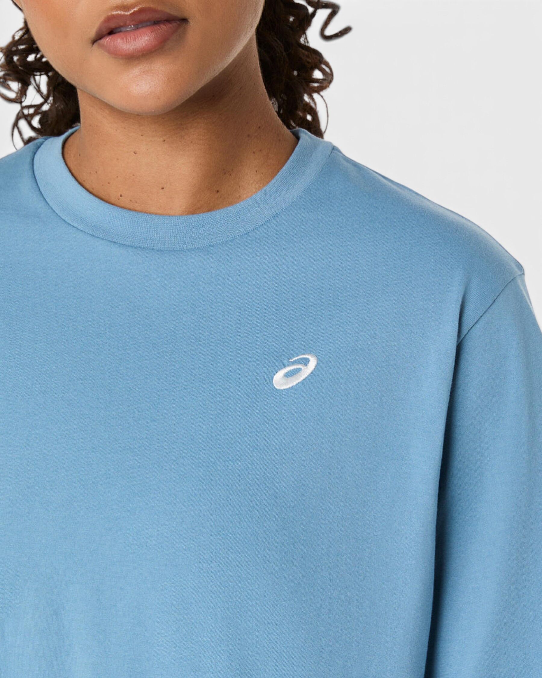 Asics Spiral Embroidery Relaxed Tee Kadın Mavi Kısa Kollu Tshirt