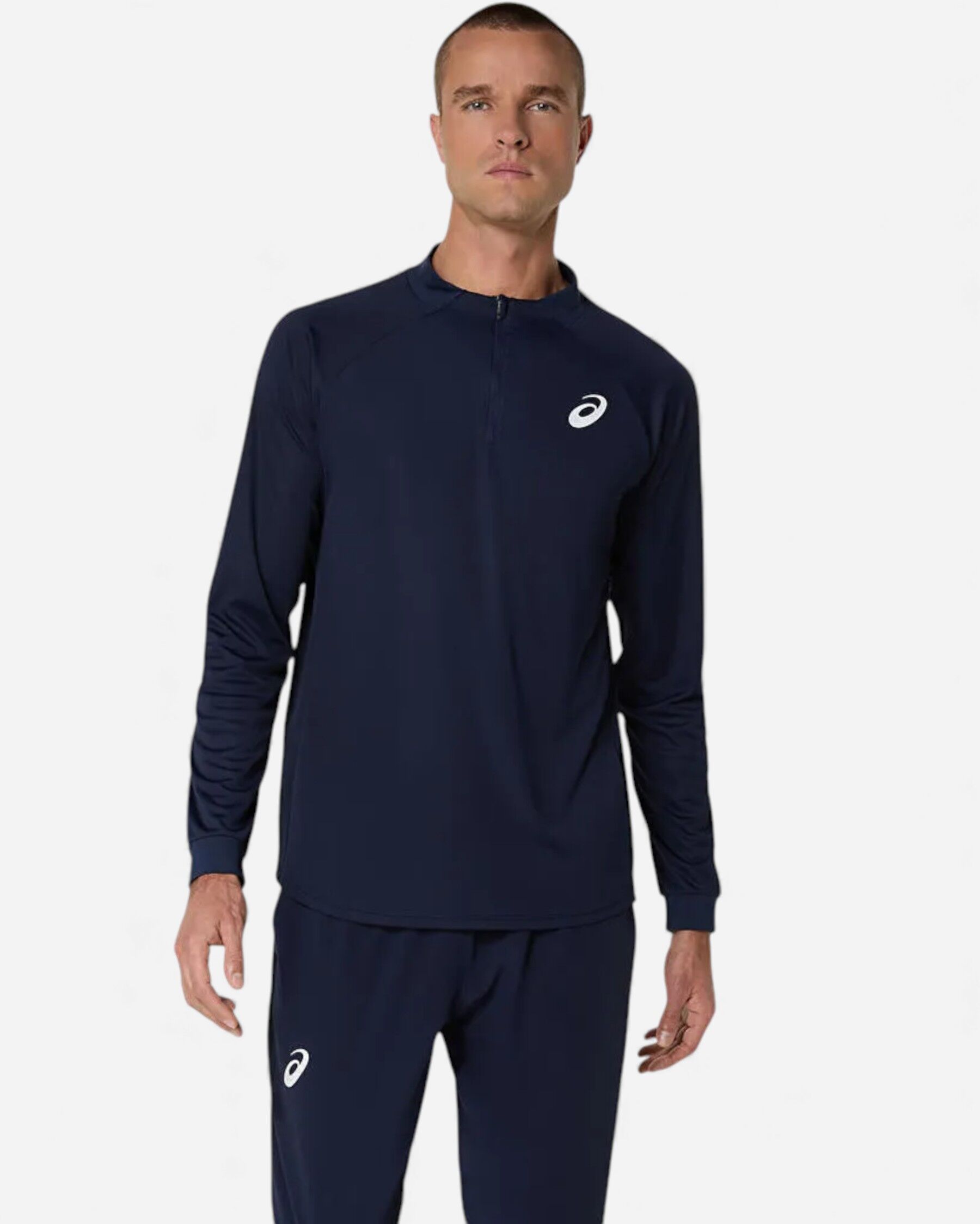 Match Ls 1/2 Zip Top Erkek Mavi Uzun Kollu Tshirt 2041A321-400