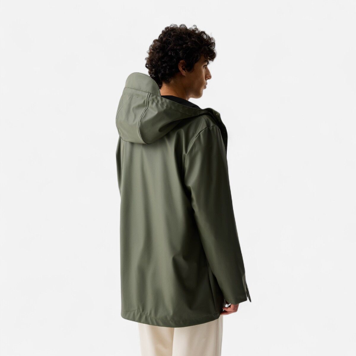 Resim Downpour Jo Kısa Unisex Koyu Haki Yağmurluk