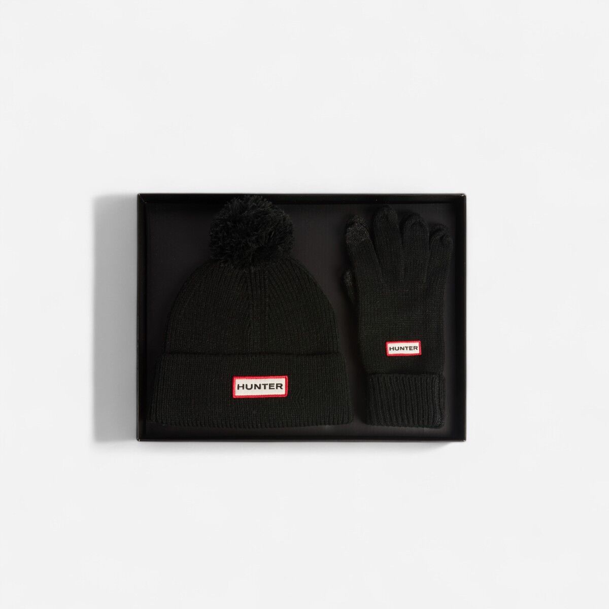 Resim Anagach Ribbed Pom Beanie/gloves Box Set