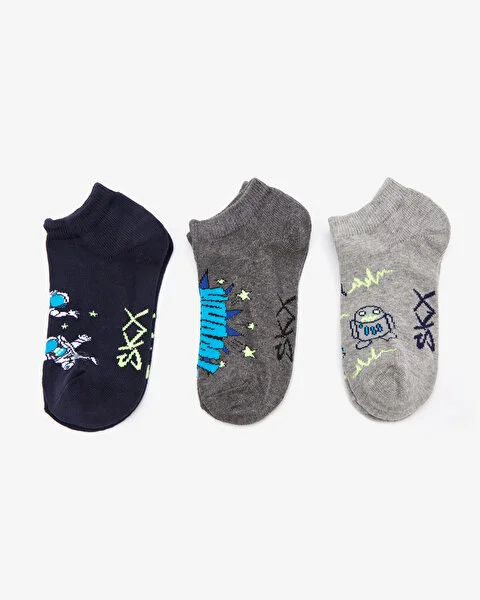 Resim B 3 Pack Low Cut Space Socks