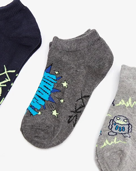 Resim B 3 Pack Low Cut Space Socks