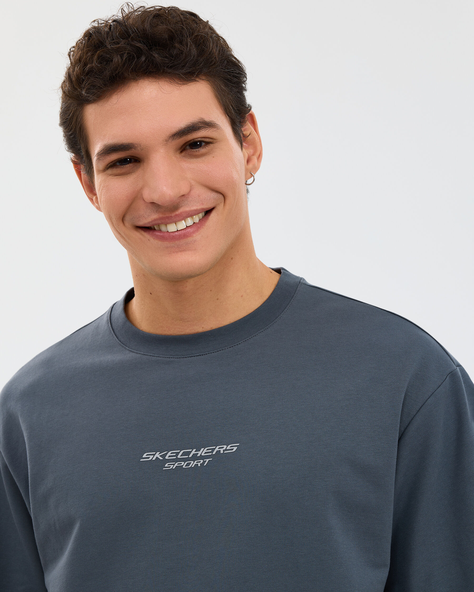 M Graphic Tee Reflect Logo Oversize T-shirt Erkek Gri S231094-3998