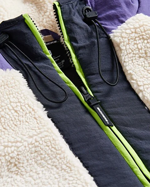 W Outdoor Fleece Full Zip Sherpa Kadın Mor Mont S232311-4198