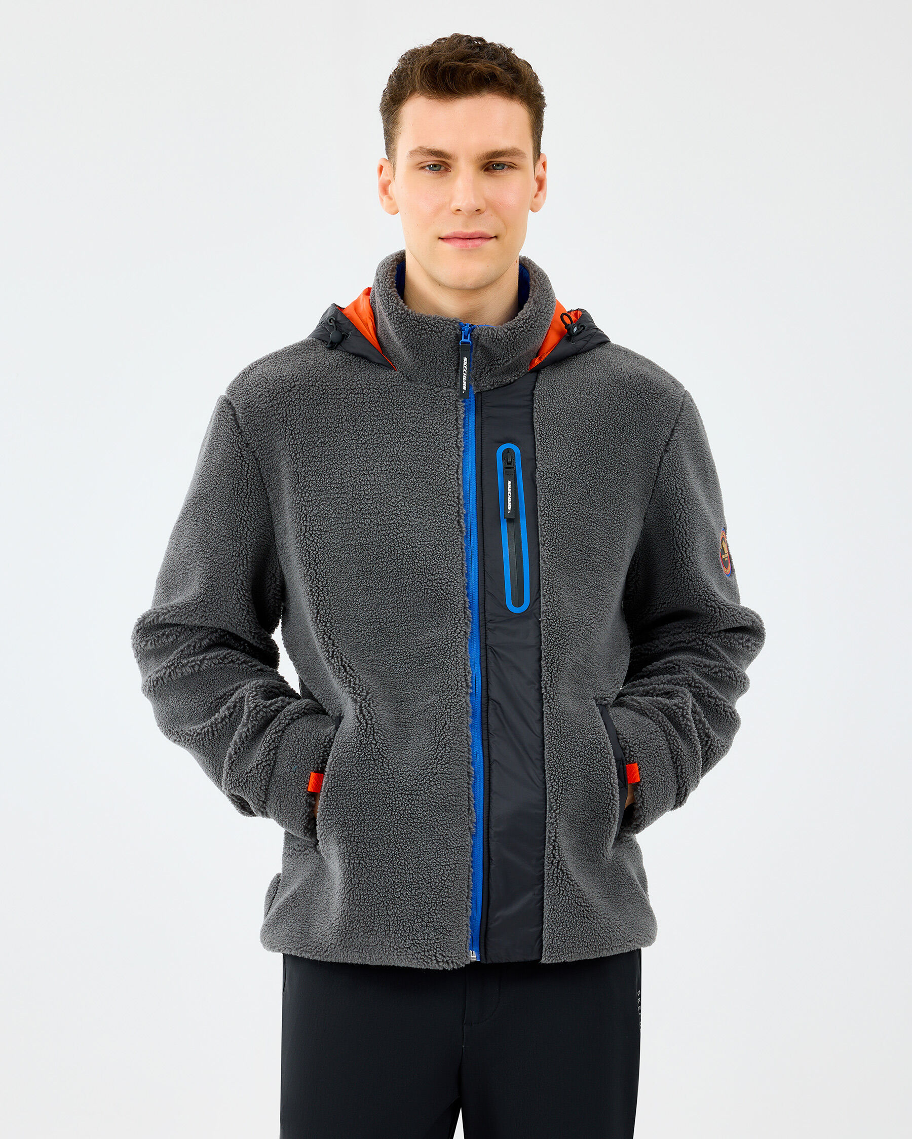 メルさん M Outdoor Fleece Full Zip Sherpa Erkek Gri Mont S242039-035