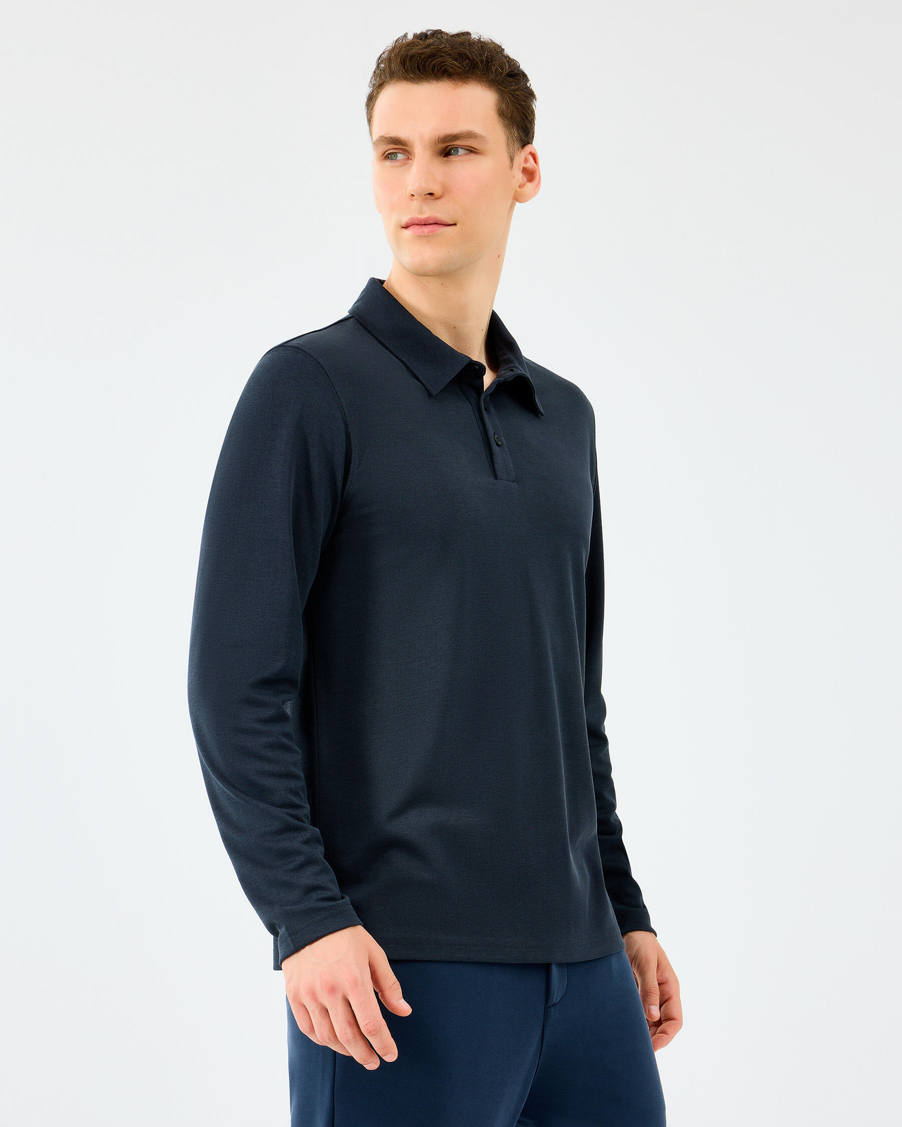 Resim M Long Sleeve Modal Polo Polo