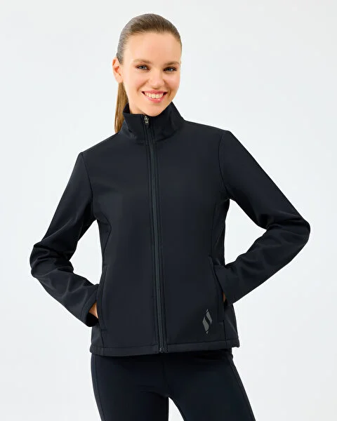 Resim W Fitted Softshell Turtle Neck Jacket
