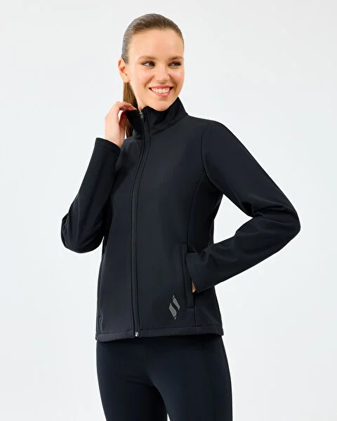 Resim W Fitted Softshell Turtle Neck Jacket