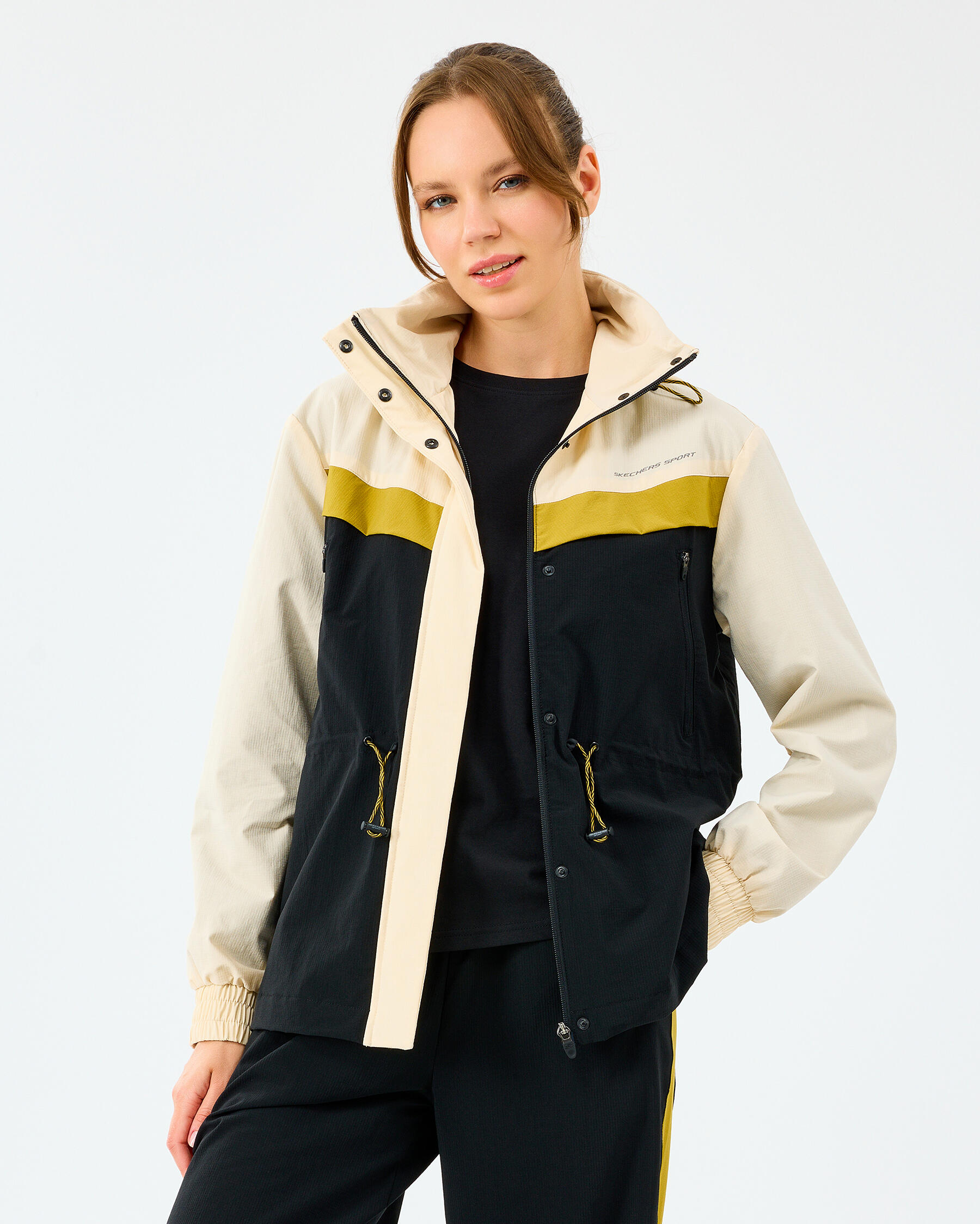 W Adjustable Waisted Full Zip Micro Jacket Kadın Gri S2520208-1983