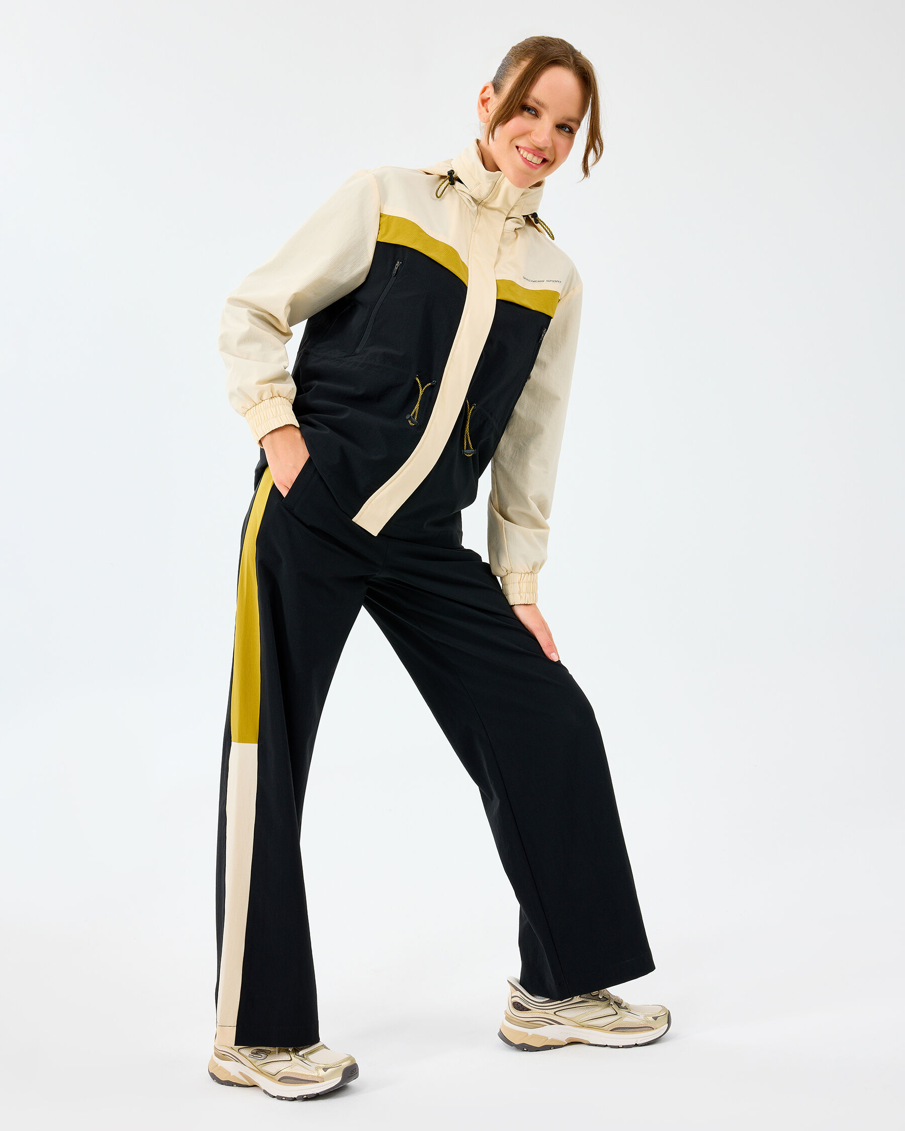 Resim W Adjustable Waisted Full Zip Micro Jacket
