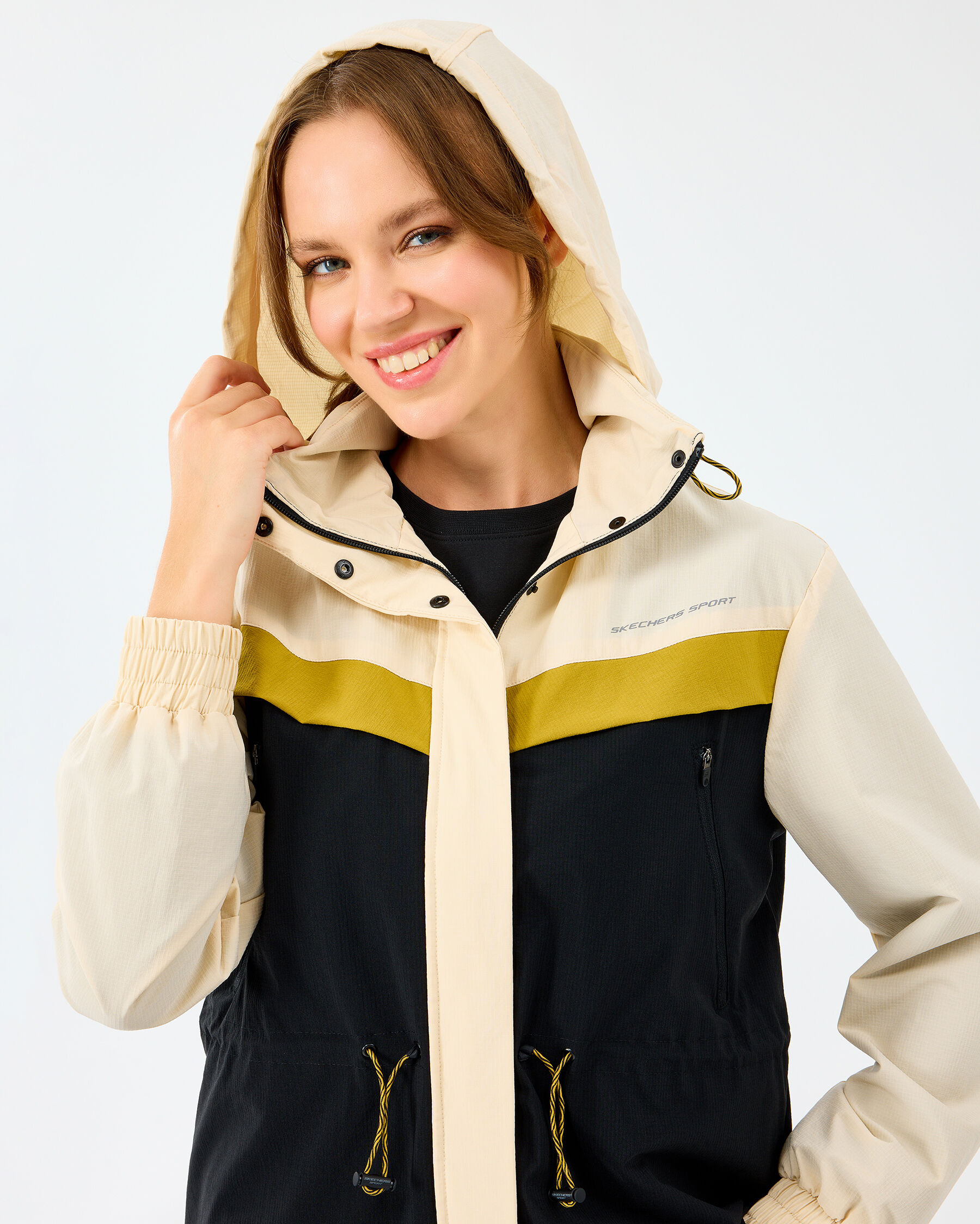 Resim W Adjustable Waisted Full Zip Micro Jacket