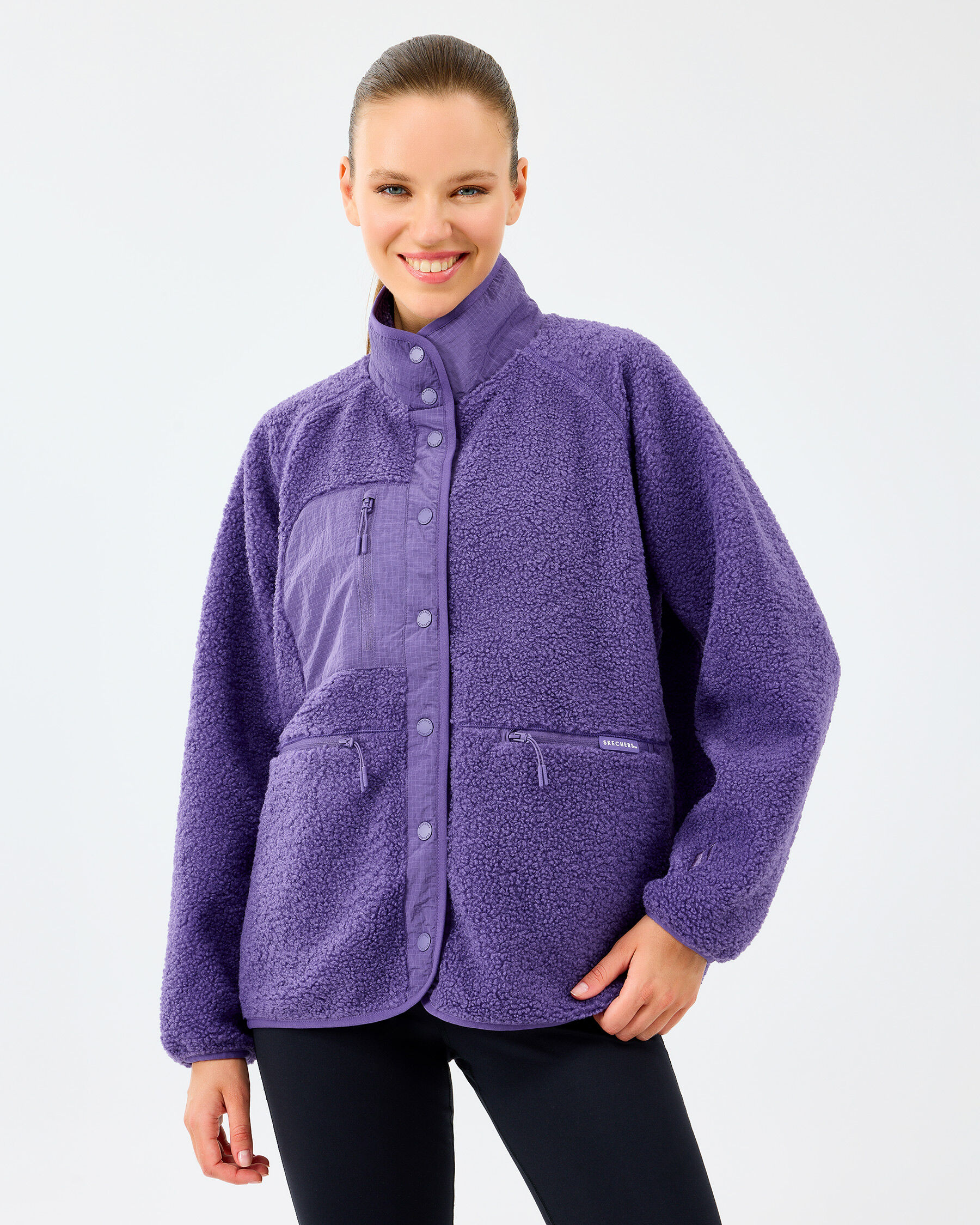 Resim W Woven Detailed Pull Over Sherpa