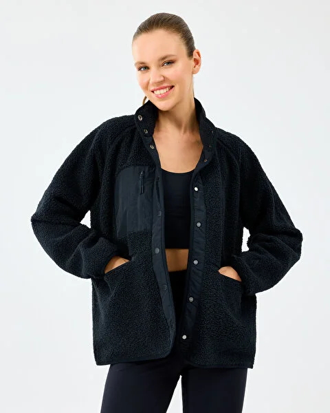 Resim W Woven Detailed Pull Over Sherpa