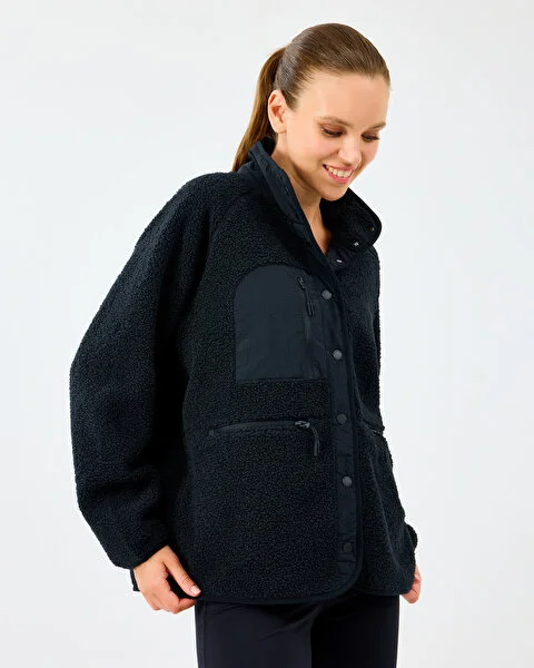 Resim W Woven Detailed Pull Over Sherpa