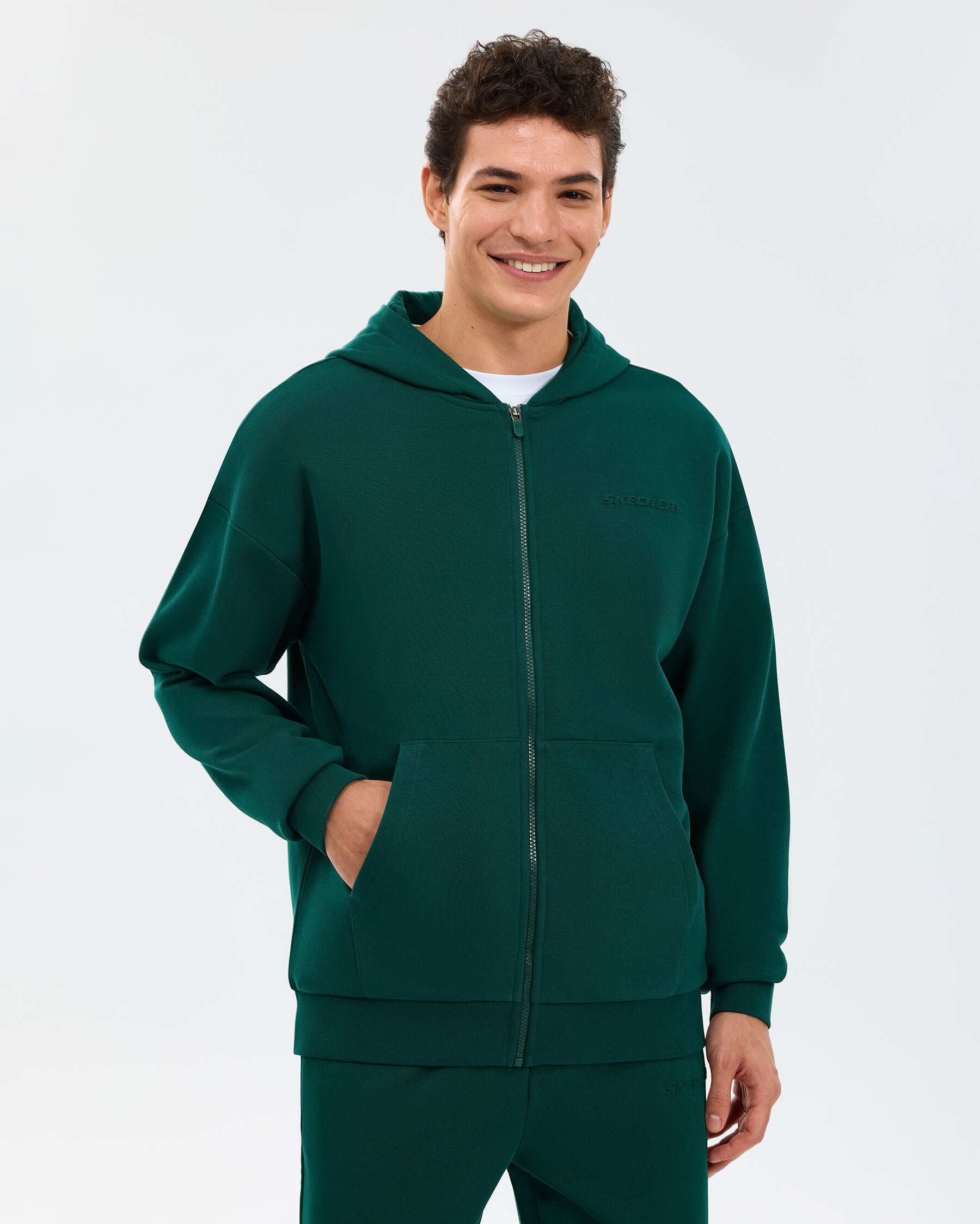 Palm × GREEN BOWL Nylon Full Zip Parka M Essential Full Zip Hoodie Sweatshirt Erkek Yeşil Sweatshirt
