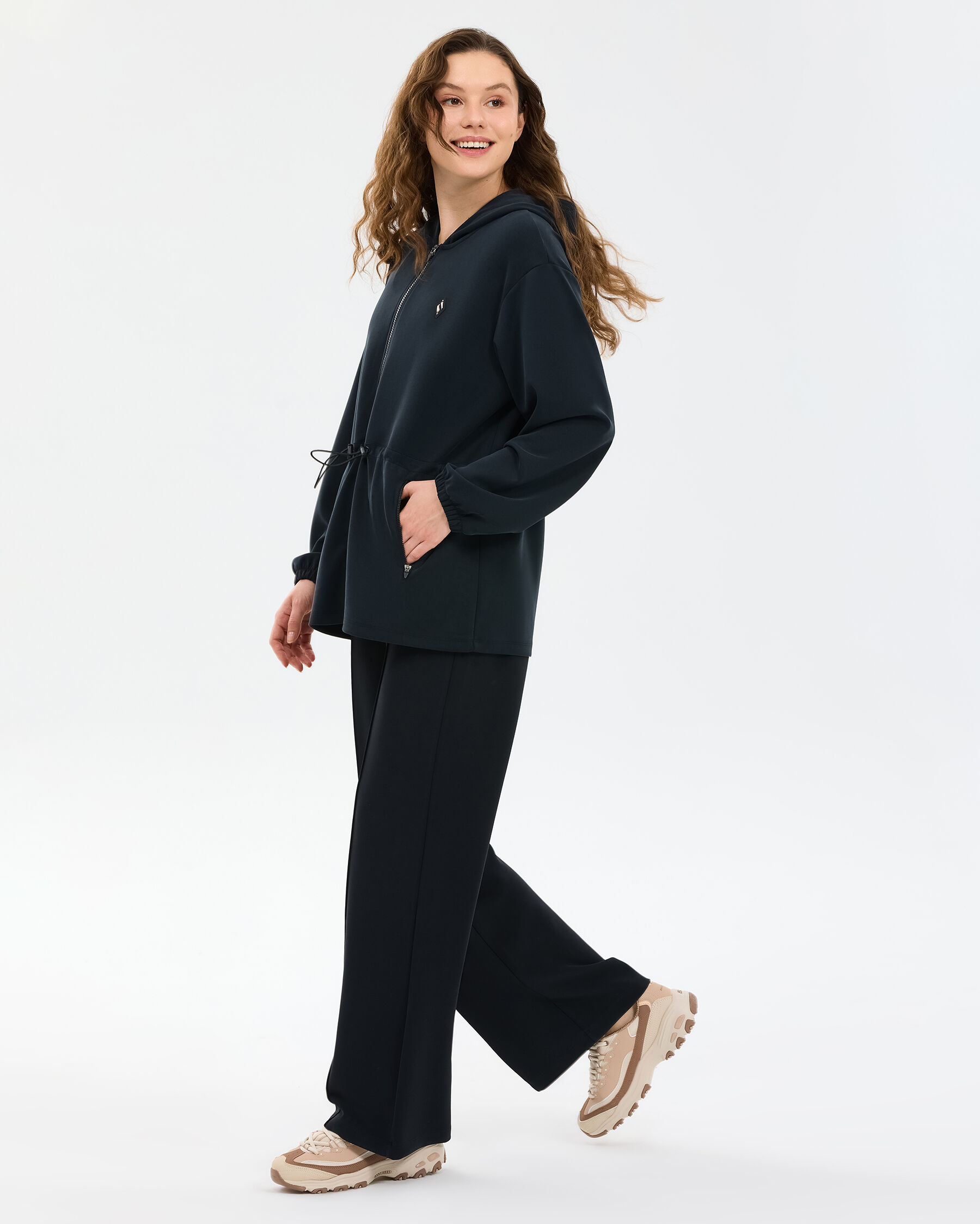 W Soft Touch Full Zip Kadın Siyah S2610026-3817