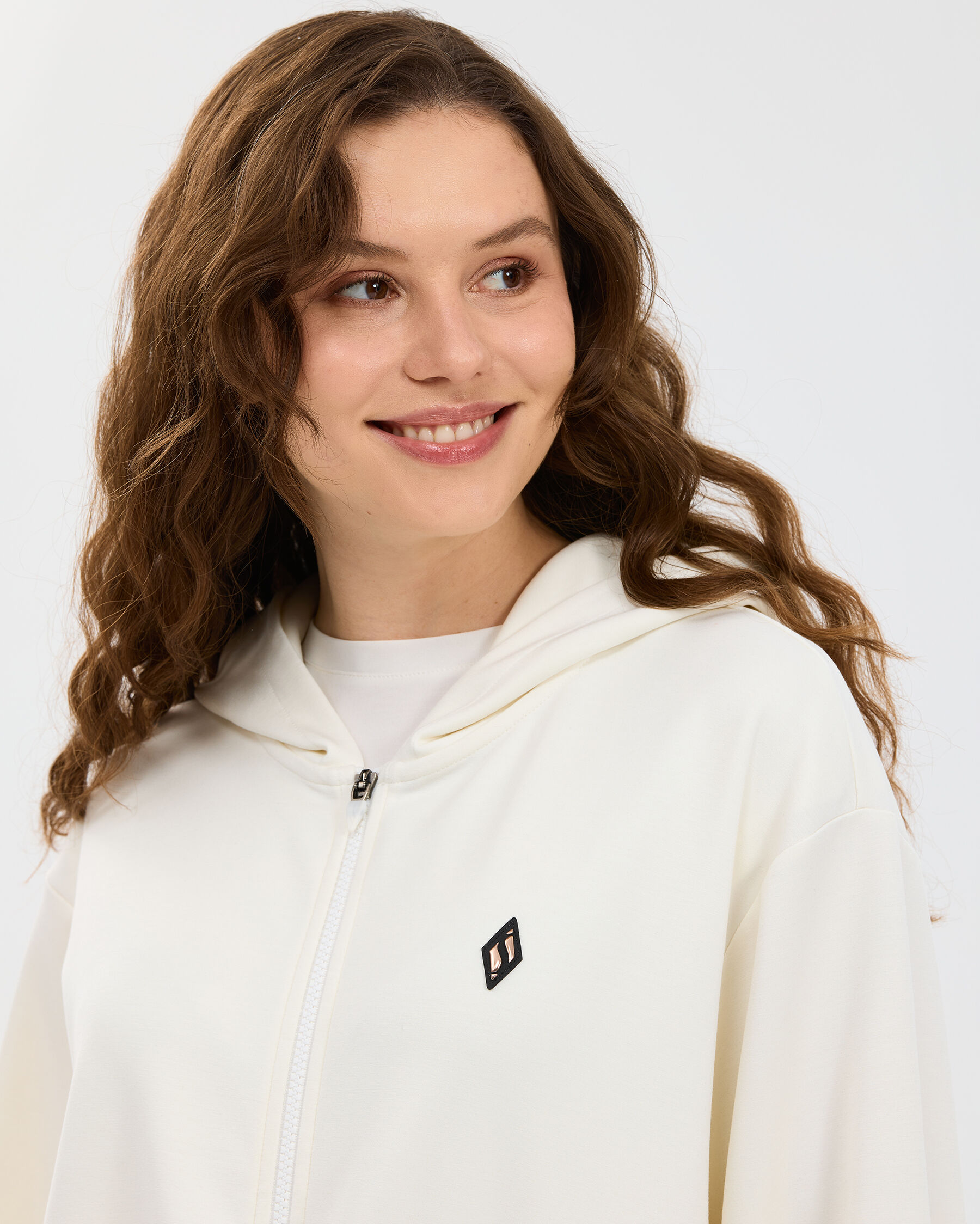 W Soft Touch Full Zip Kadın Beyaz S2610026-3855