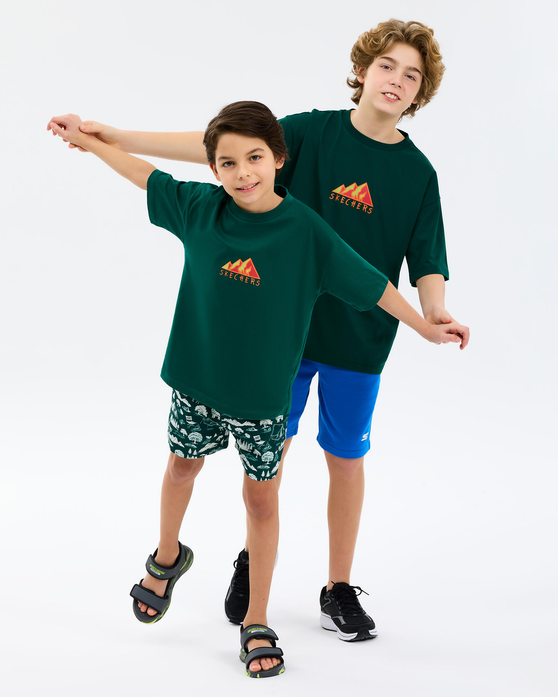 B Graphic Tee Oversize T-shirt Büyük Erkek Çocuk Yeşil SK2610014-4222