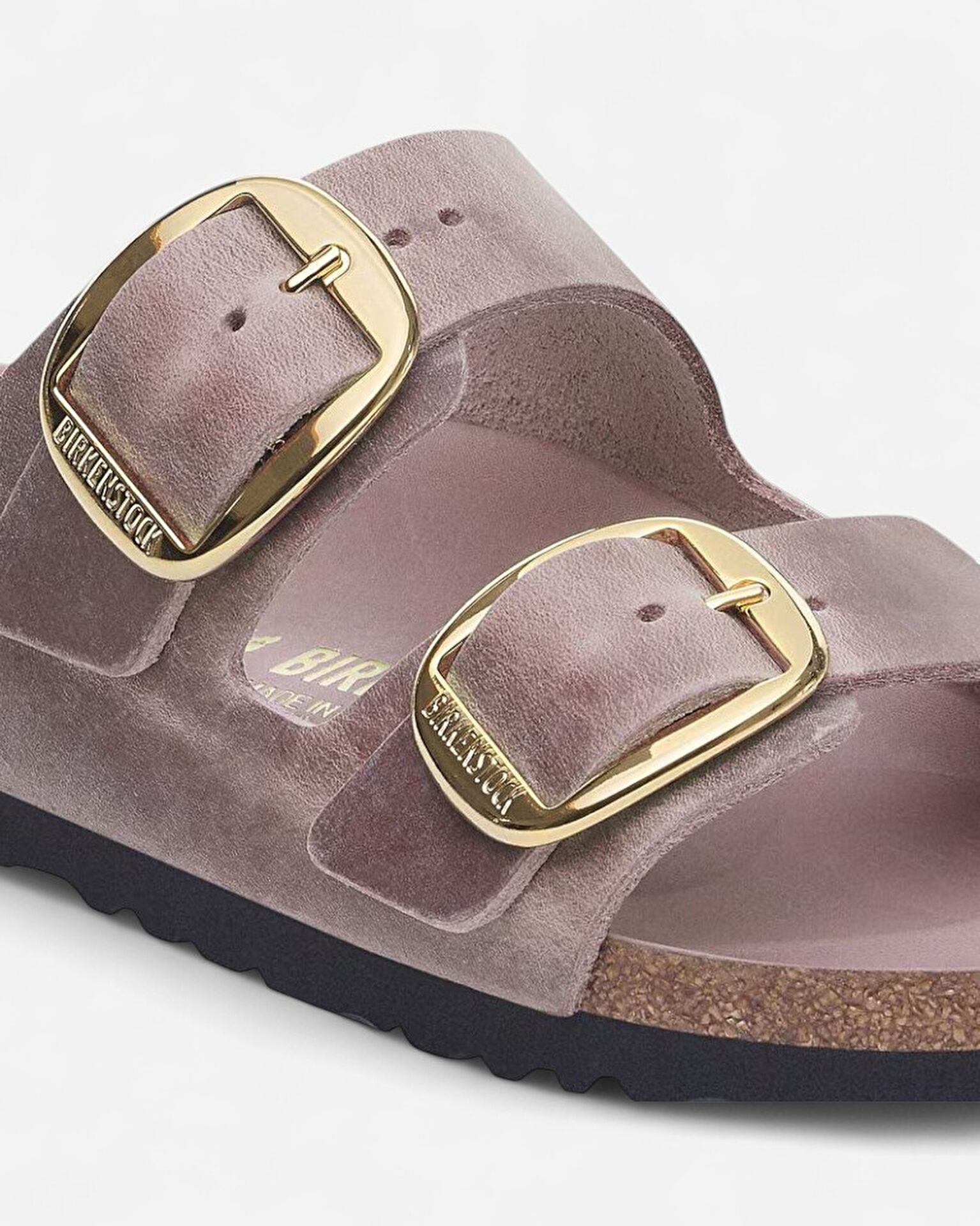 Arizona Big Buckle Oiled Leather Kadın Mor Terlik 1029267