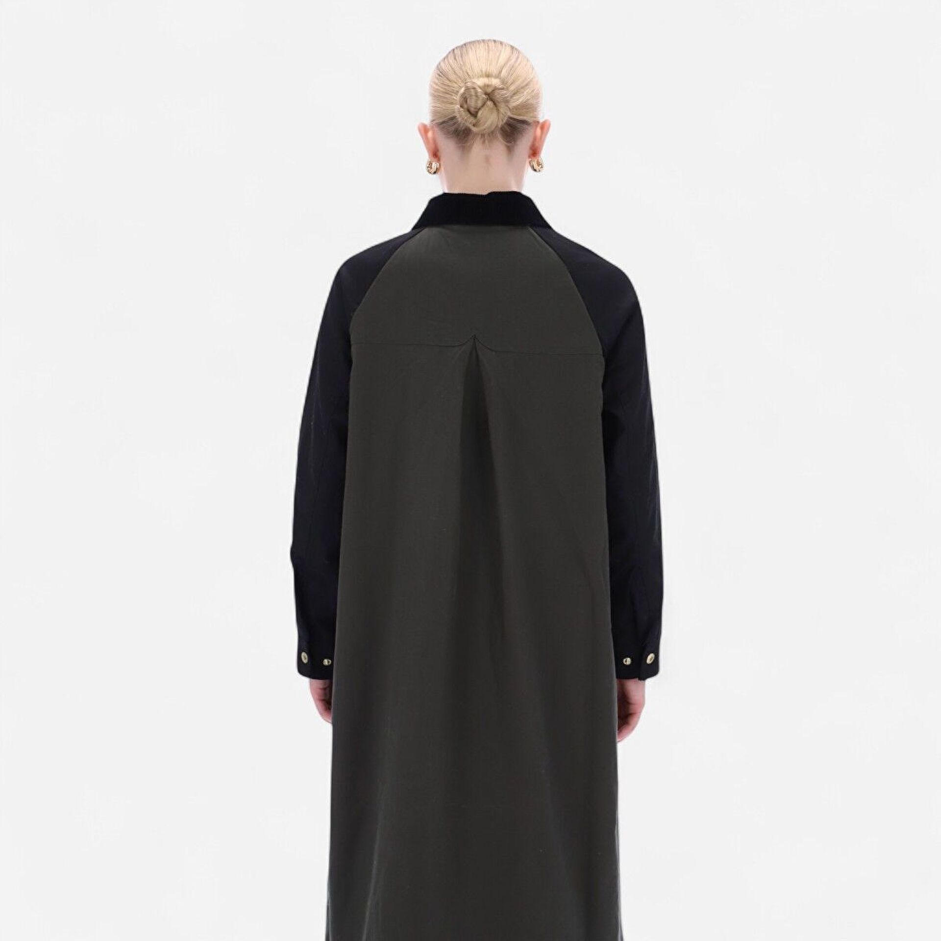 Resim Harrow Patch Colour Block Long Waxed Jacket