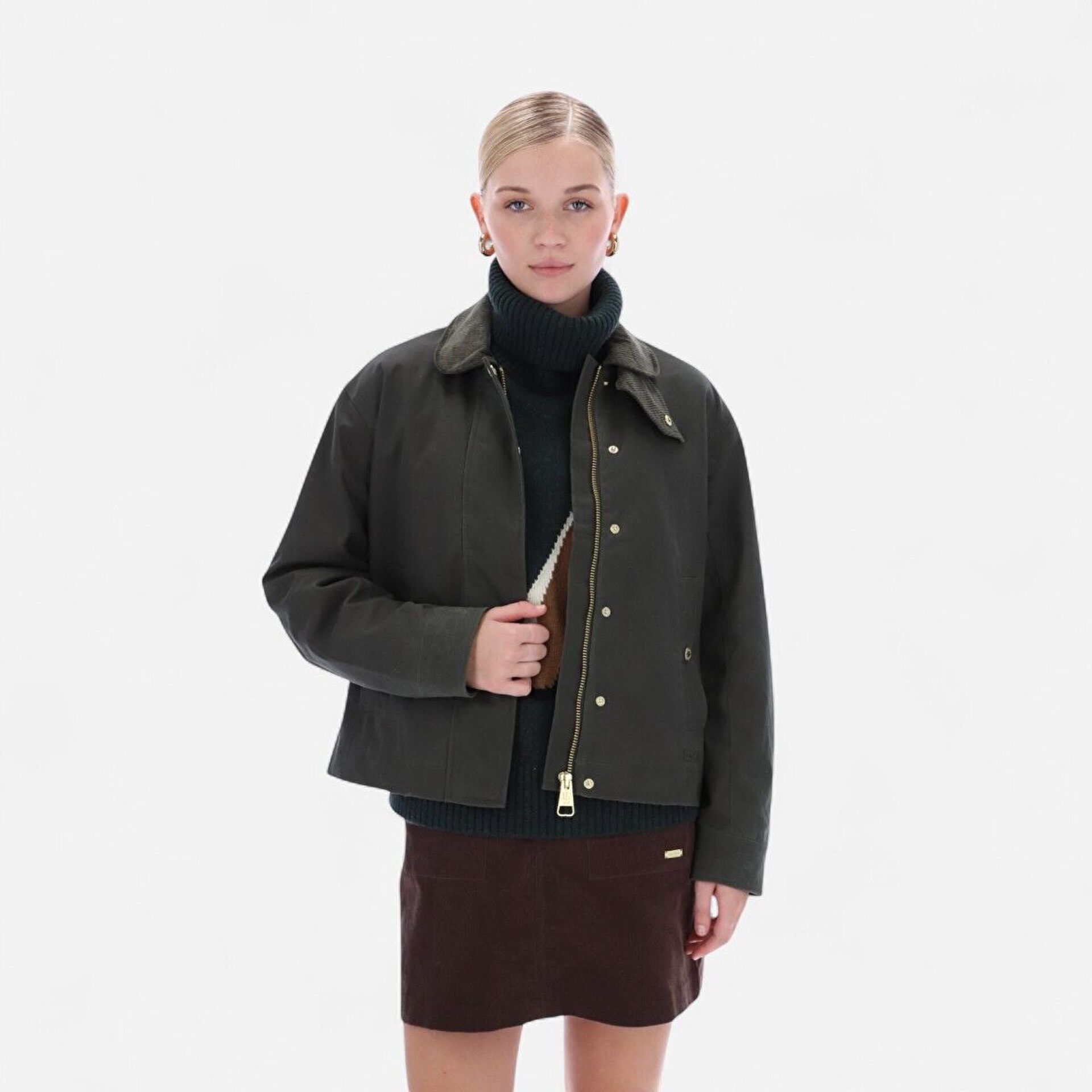Resim Leith Oversized Waxed Jacket