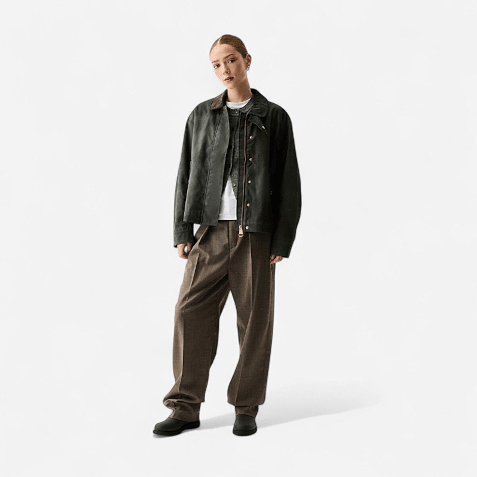 Resim Leith Oversized Waxed Jacket