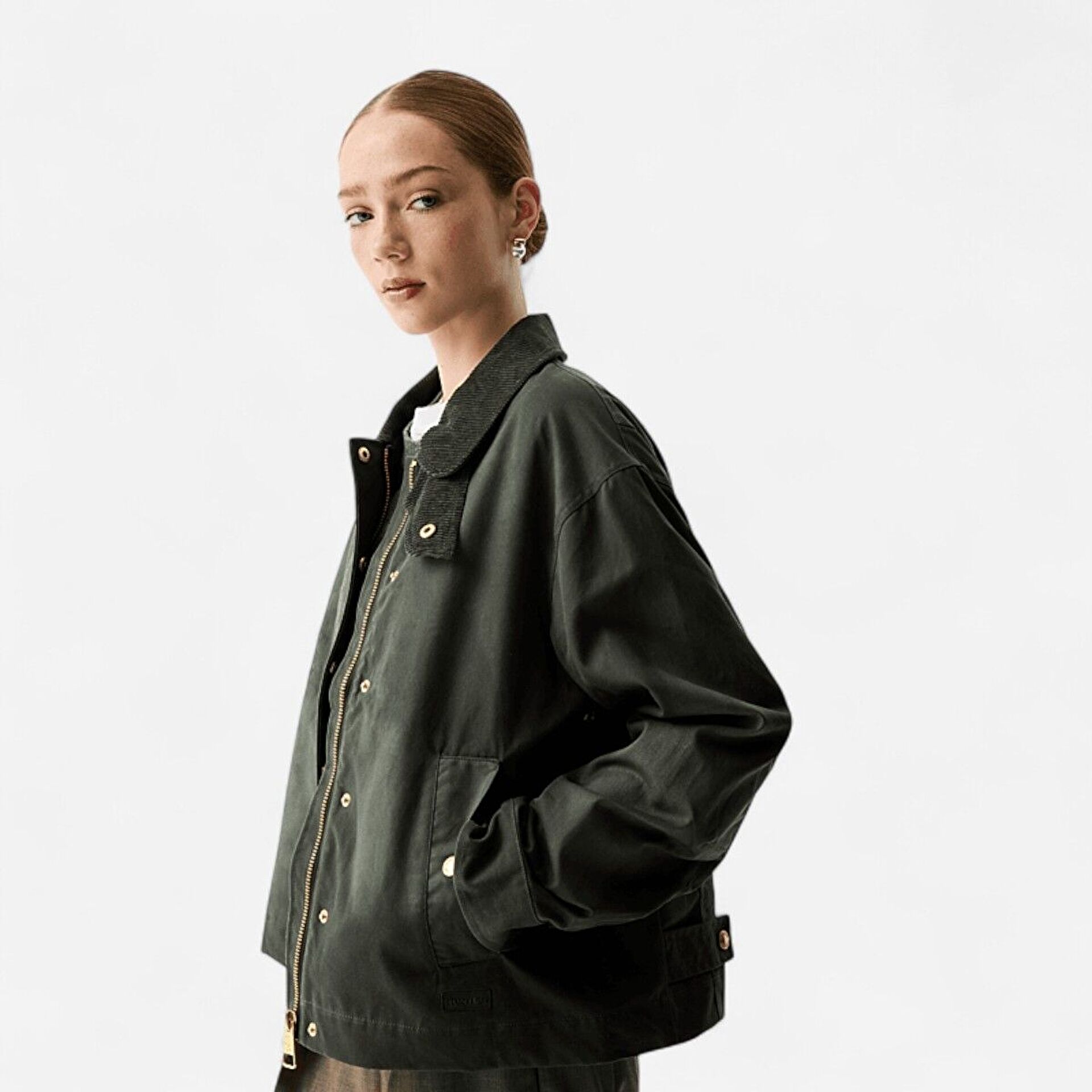 Resim Leith Oversized Waxed Jacket