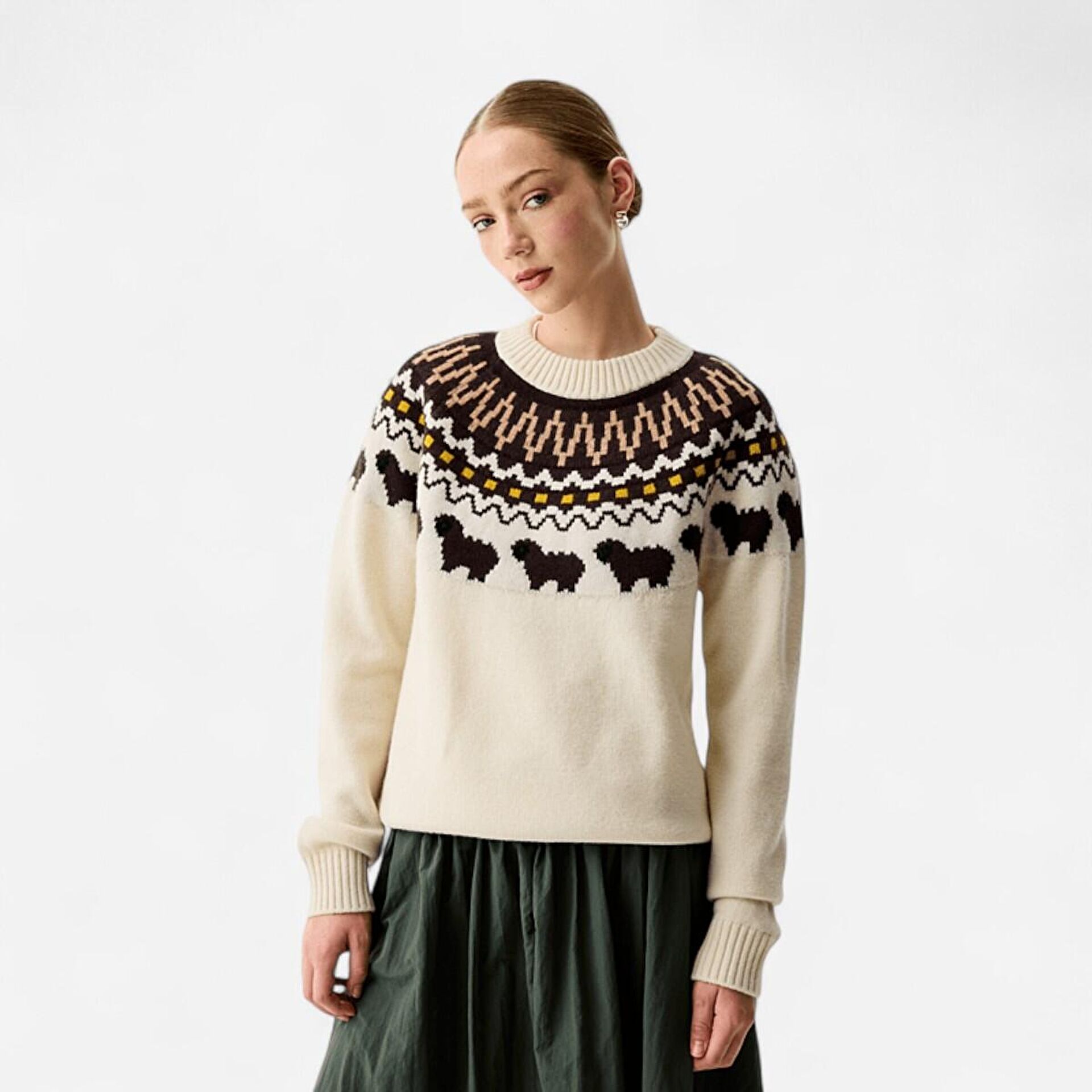 Resim Ashie Crew Fair Isle Knit