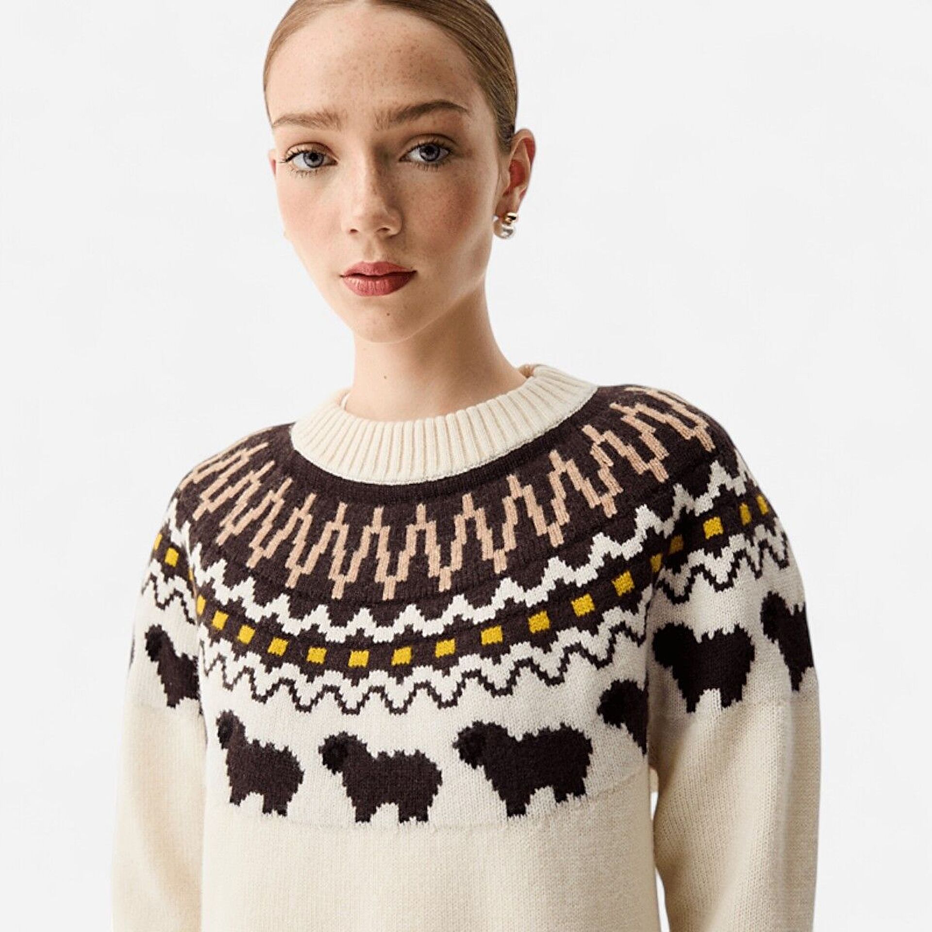 Resim Ashie Crew Fair Isle Knit