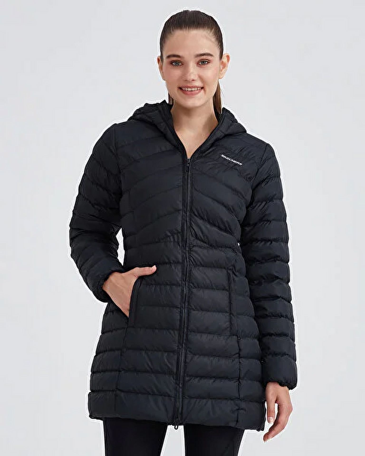 Resim W Essential Maxi Length Hooded Jacket