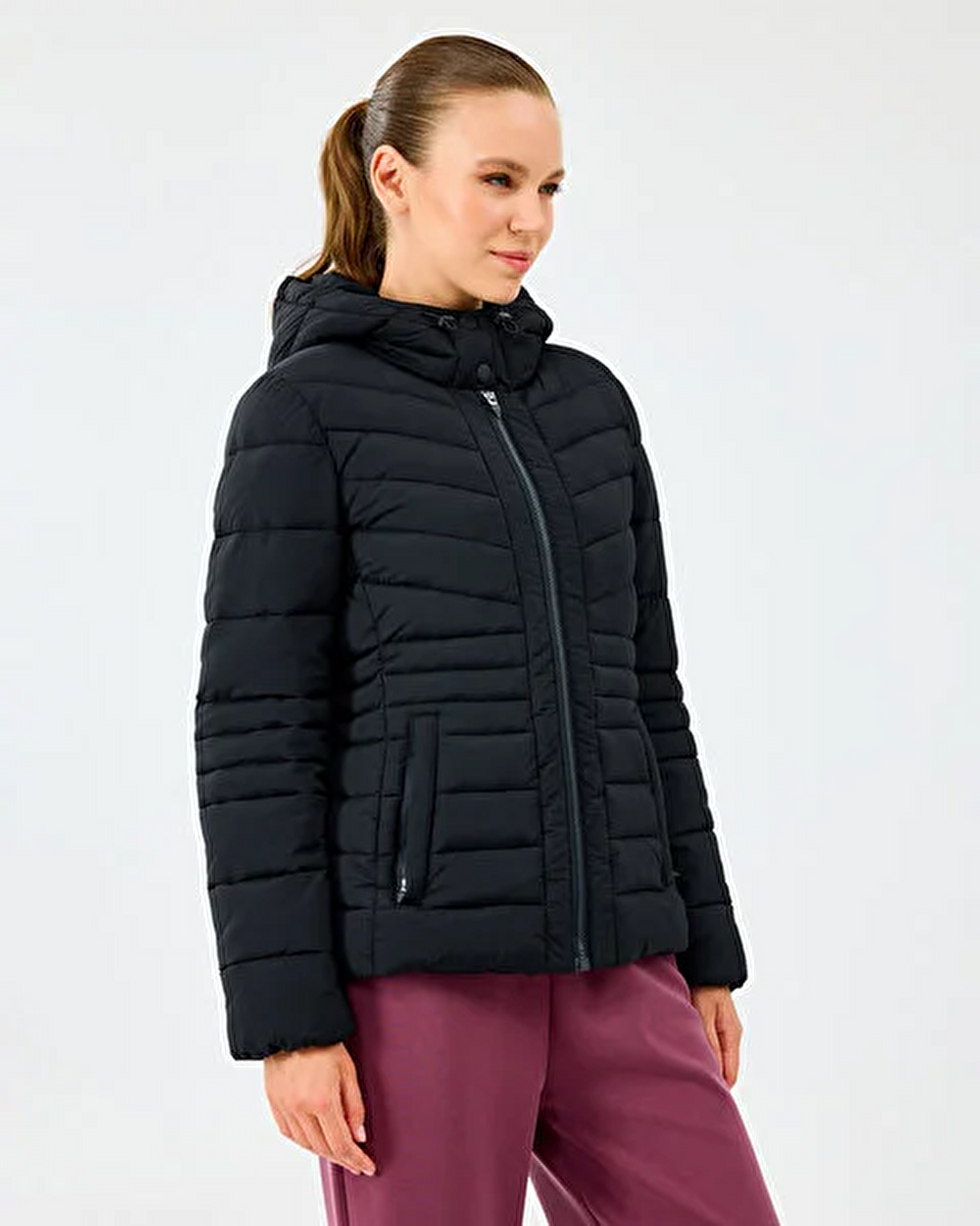 Resim W Fitted Hoodie Puffer Jacket