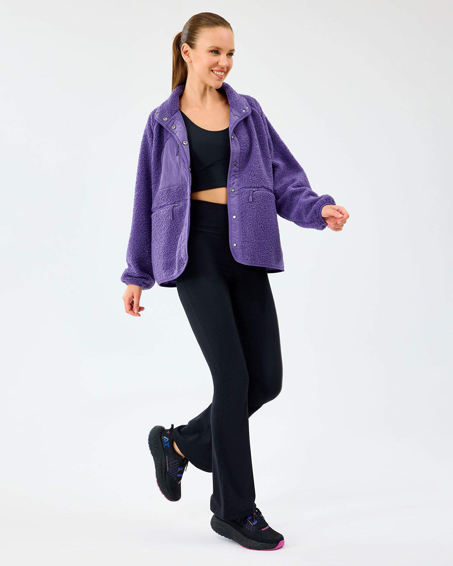 Resim W Woven Detailed Pull Over Sherpa