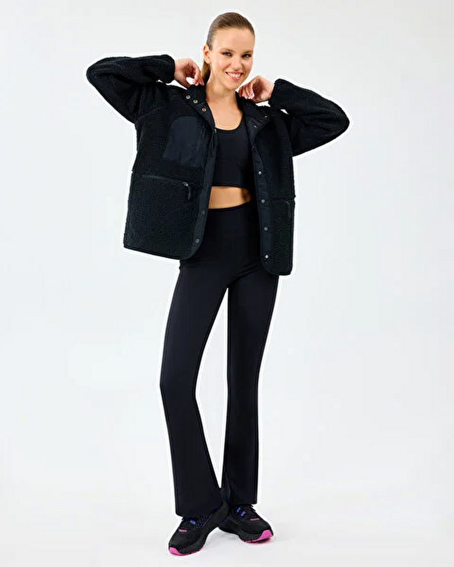 Resim W Woven Detailed Pull Over Sherpa