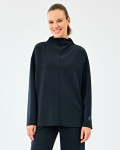 Resim W Softlux Turtleneck Asymmetric Sweatshirt