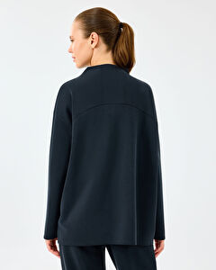 Resim W Softlux Turtleneck Asymmetric Sweatshirt