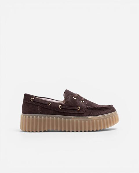 Resim Torhill Boat Dark Brown Suede