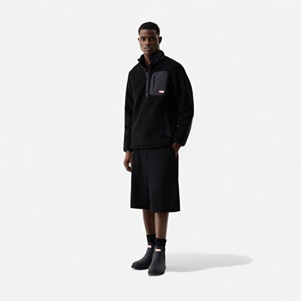 Athol Half Zip Borg Fleece Jacket Erkek Siyah Sweatshirt