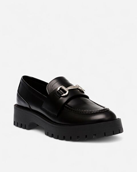 Lando-cn Black Leat Kadın Siyah Loafer LANDO-CN
