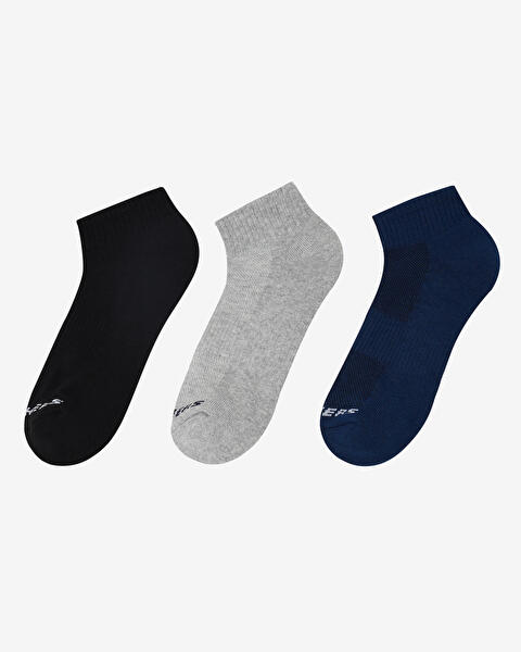 3'Lu Unisex Yarim Taban Destekli Quarter Crew Corap