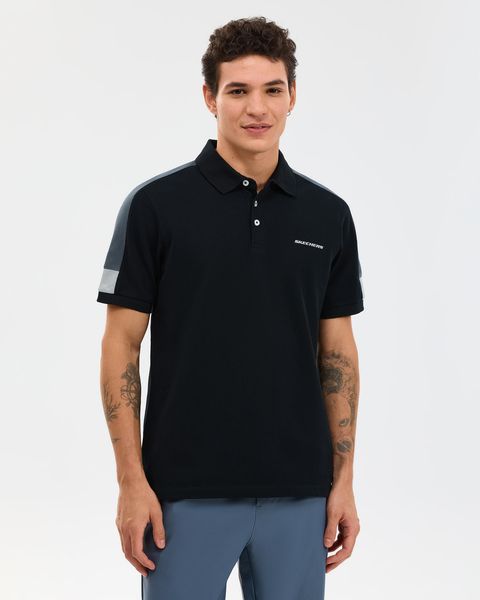 M Color Block Detail Polo Erkek Siyah Polo Yaka Tshirt S221047-3817